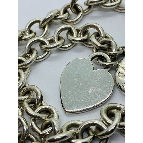 Tiffany & Co Sterling Silver Toggle Heart Tag Blank Heart Necklace 15.75" - Picture 7 of 12